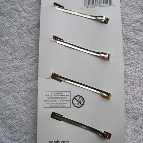 4 Goody Girls Plastic Bow Metal Stay Tight Put 2" Hair Barrettes Secure Clasp - Picture 3 of 7